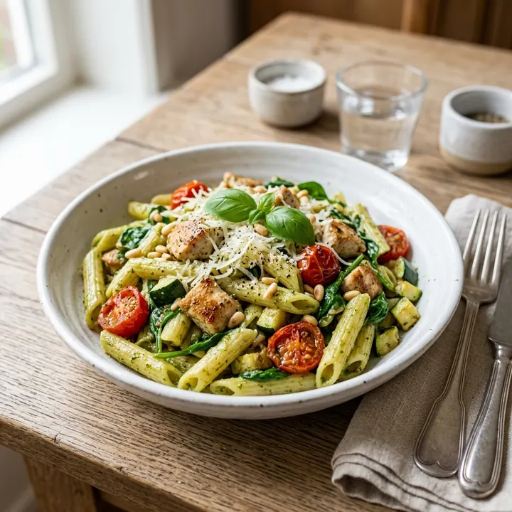 Pasta kip pesto