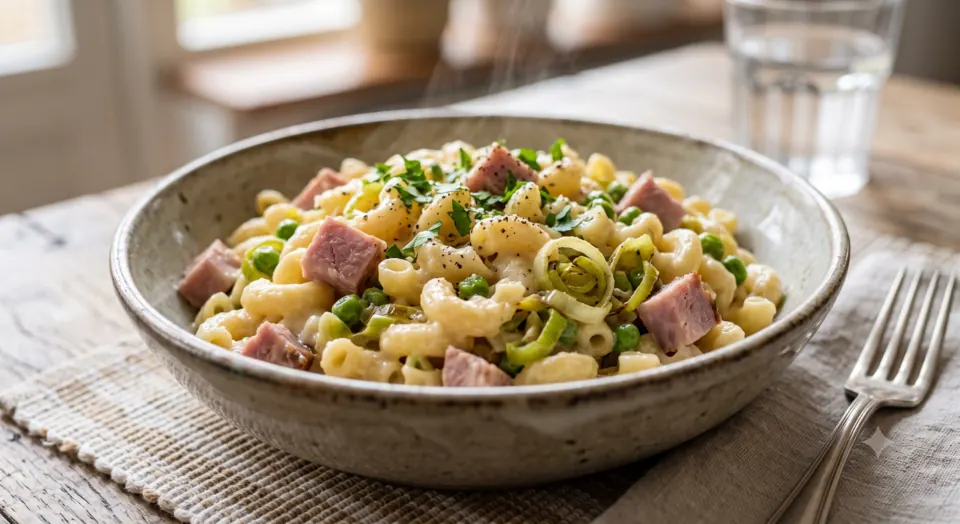 Macaroni met ham en kaas